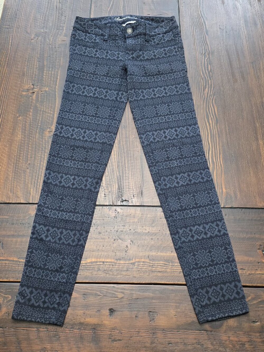 American Eagle Jegging Womens Size 0 Fair Isle Geometric Print Regular Stretch